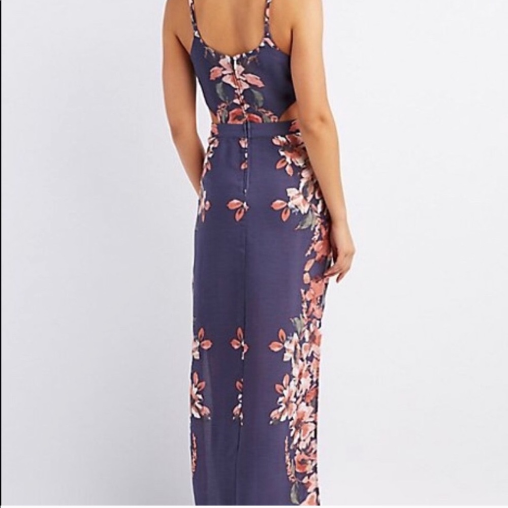 Charlotte Russe Floral Maxi Dress - Purple and Pink - Picture 2 of 5